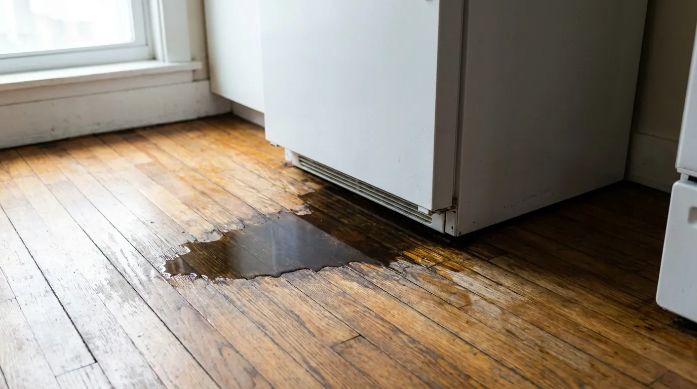 Realistic visualization representing how to turn off water to fridge
