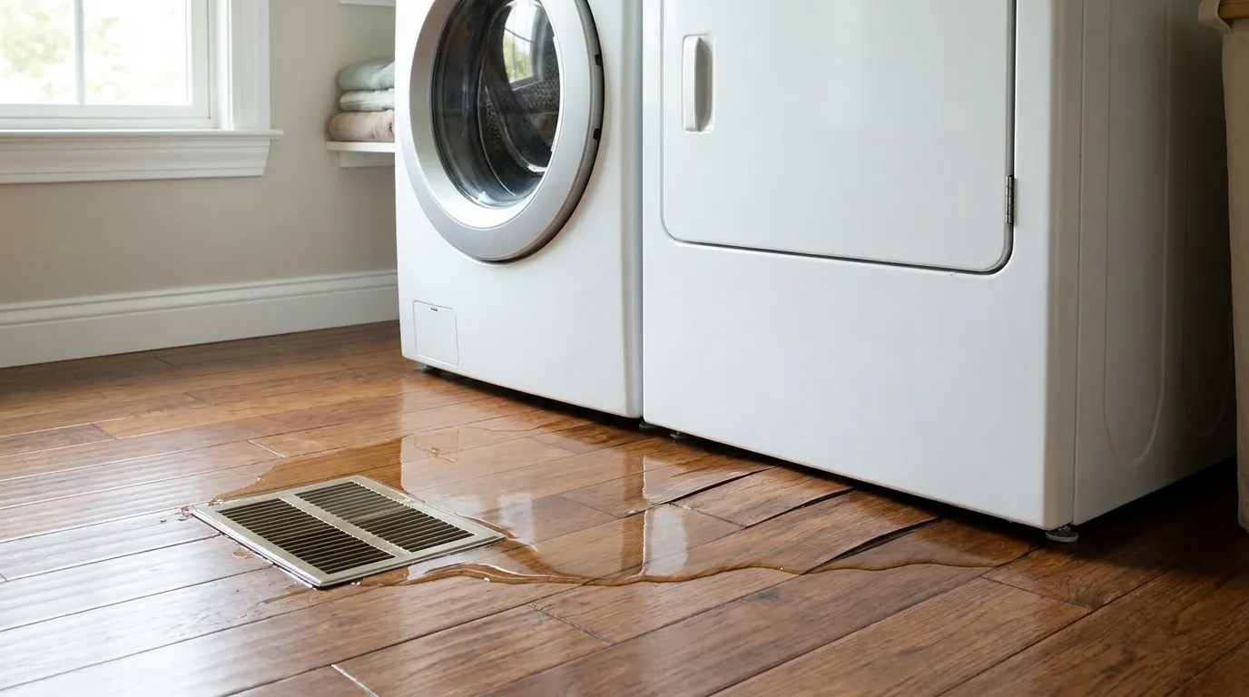 Realistic visualization representing what happens if water gets into a floor vent